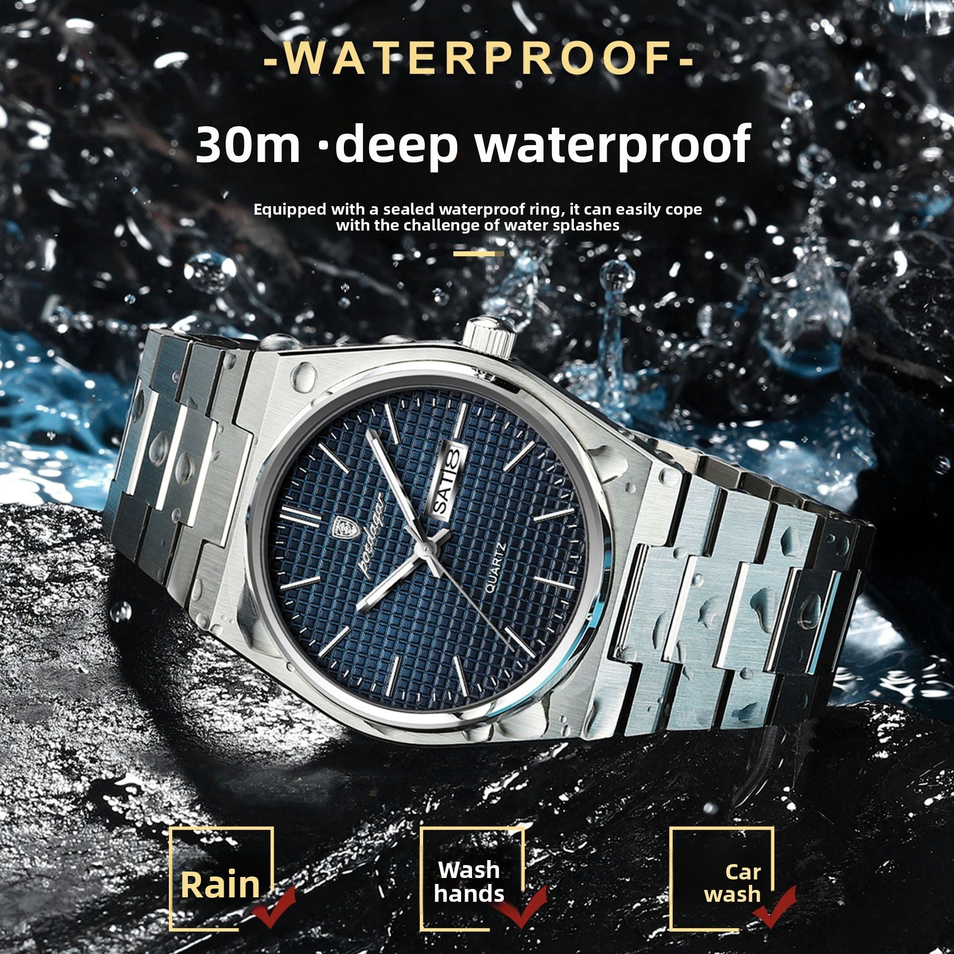 Ultra-Thin Men's Quartz Watch with Calendar