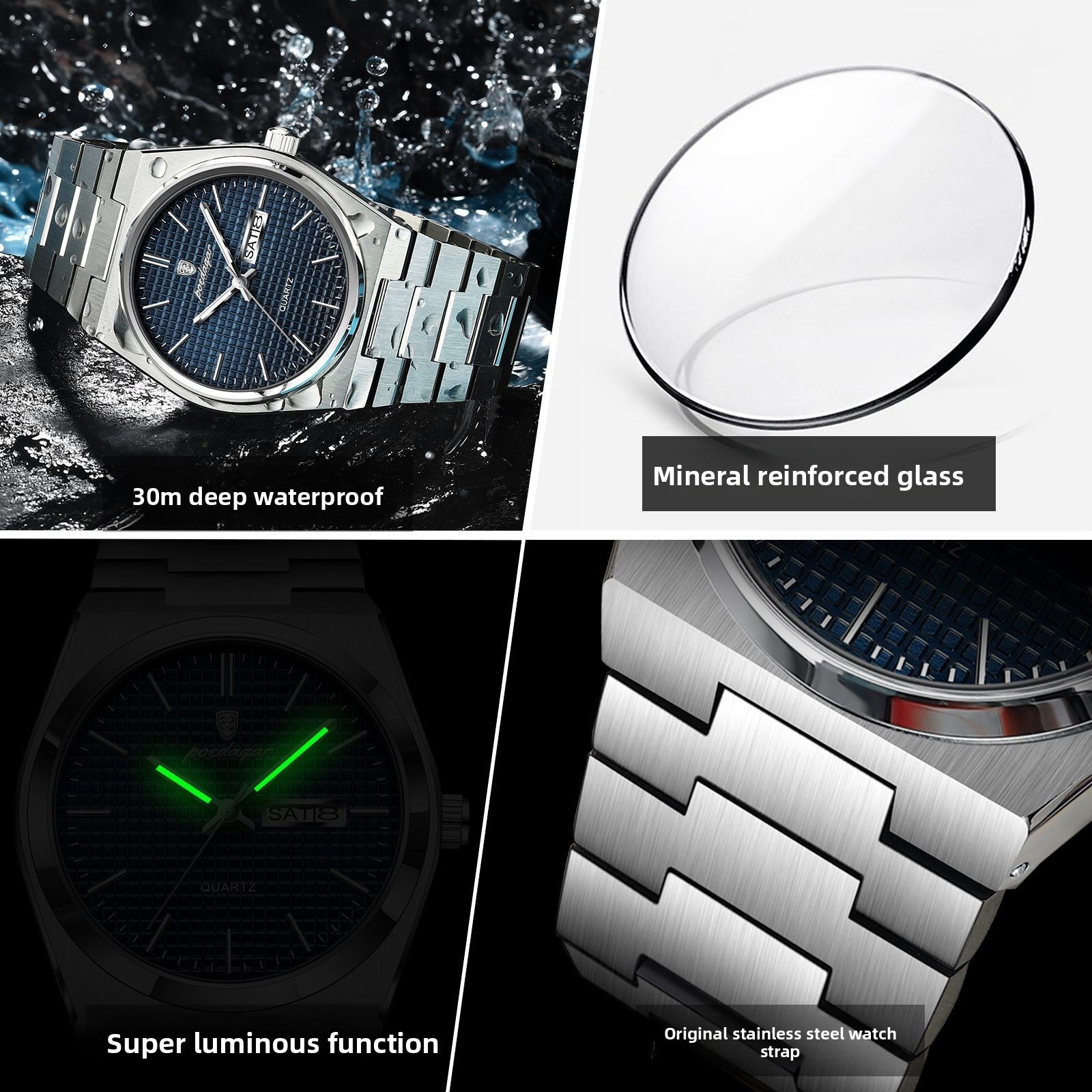 Ultra-Thin Men's Quartz Watch with Calendar